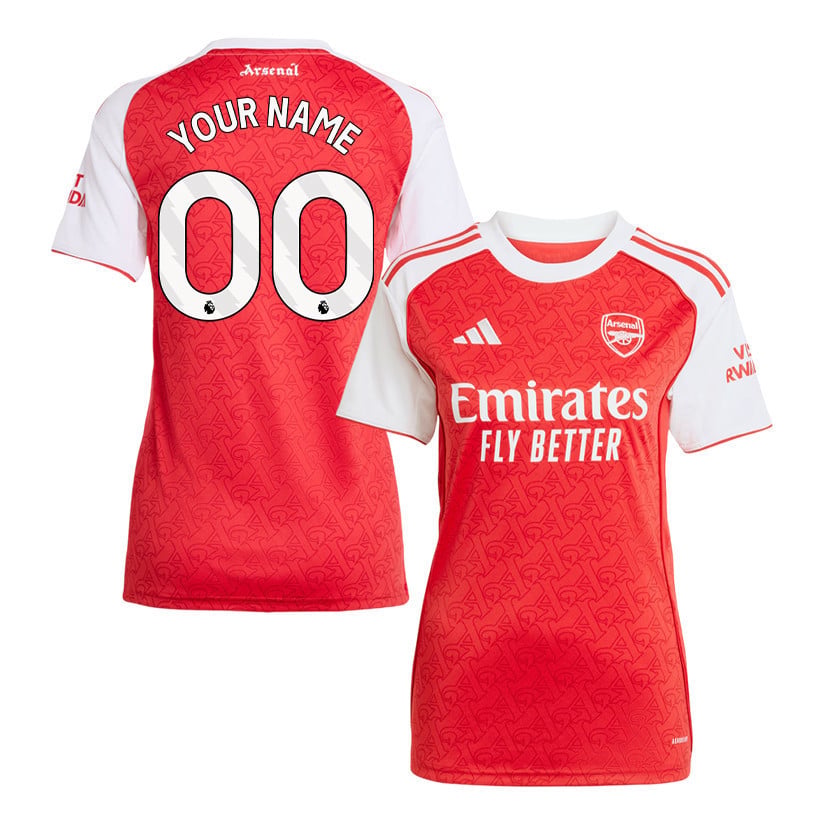 Arsenal 25/26 Personalized Home Women Jersey - Red/White