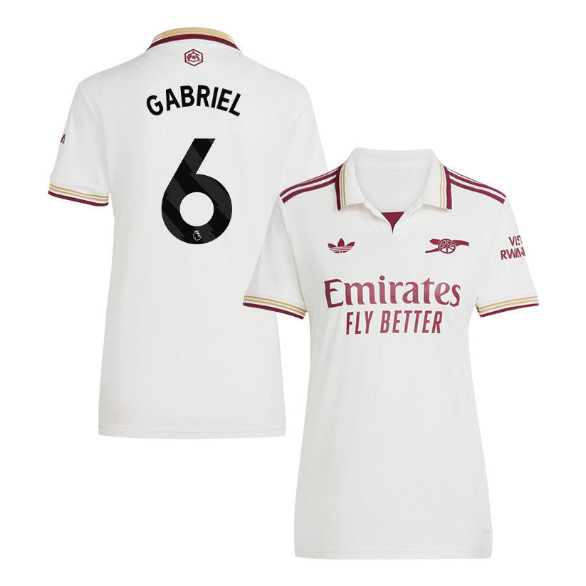 Gabriel 6 Arsenal 25/26 Third Women Jersey - White