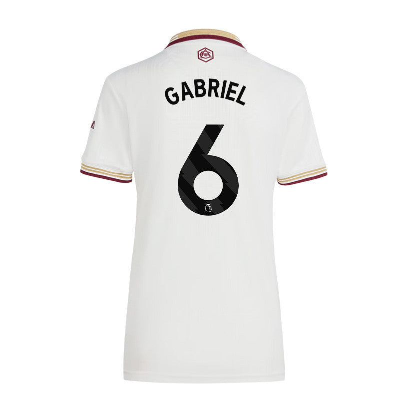 Gabriel 6 Arsenal 25/26 Third Women Jersey - White