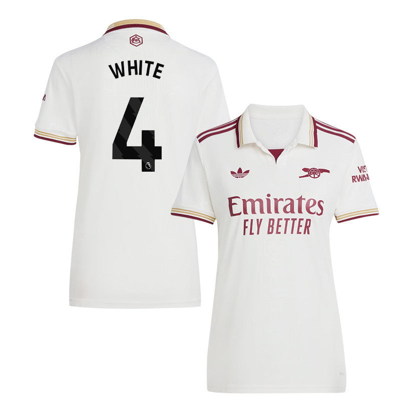 Ben White 4 Arsenal 25/26 Third Women Jersey - White