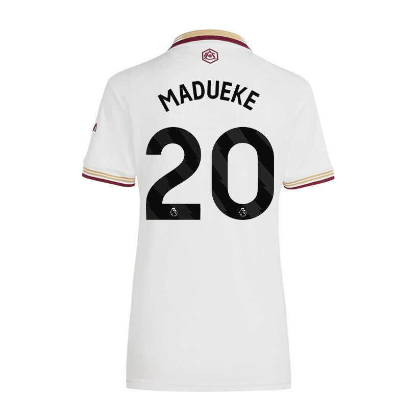 Noni Madueke 20 Arsenal 25/26 Third Women Jersey - White
