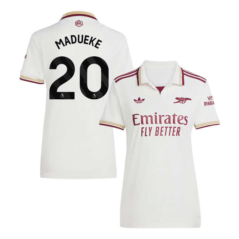 Noni Madueke 20 Arsenal 25/26 Third Women Jersey - White