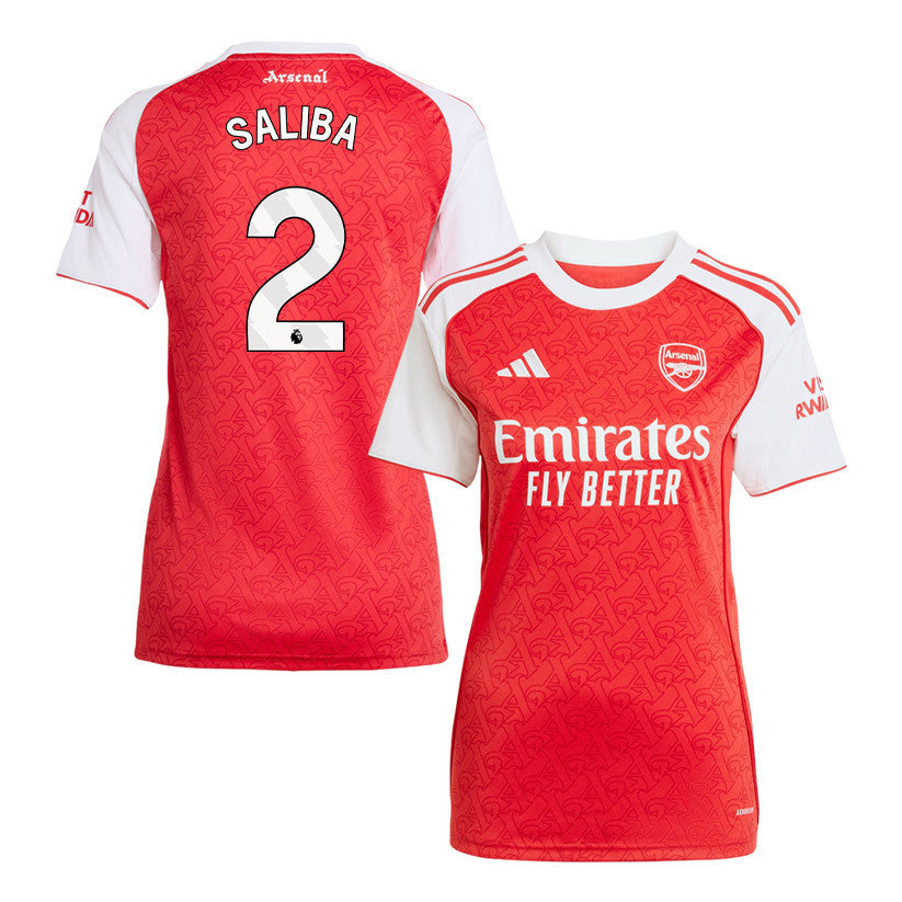 William Saliba 2 Arsenal 25/26 Home Women Jersey - Red/White