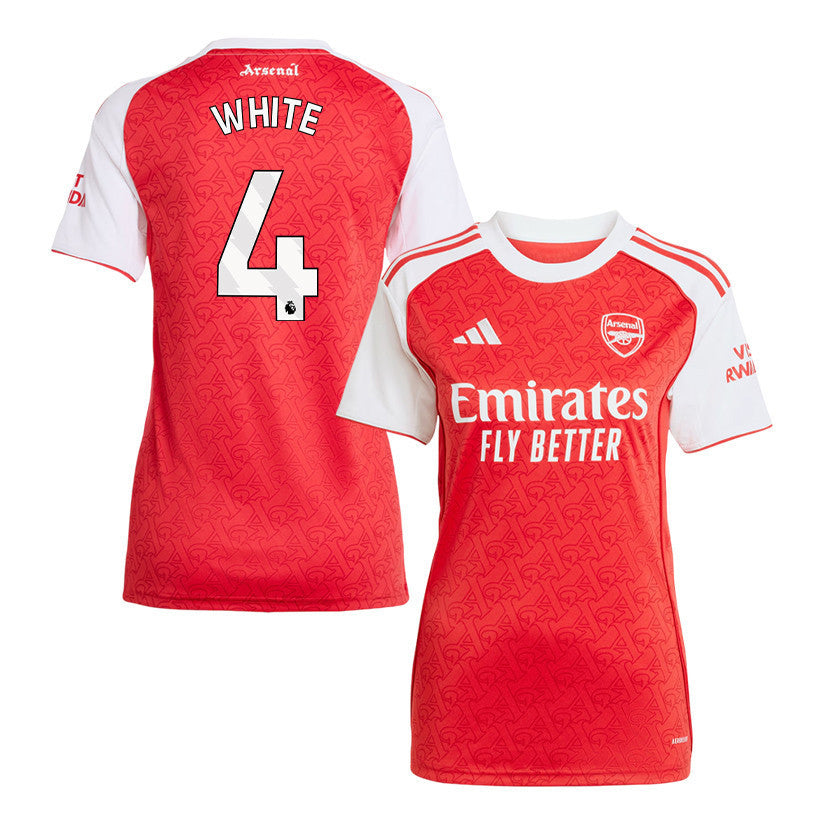 Ben White 4 Arsenal 25/26 Home Women Jersey - Red/White
