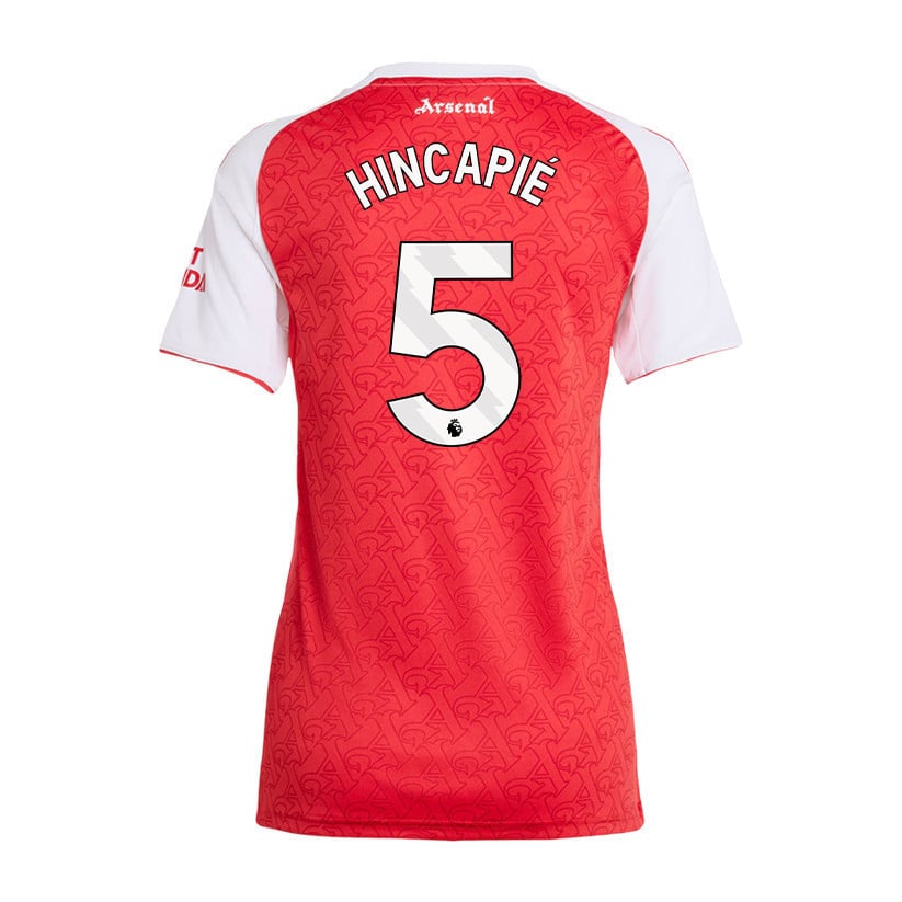 Piero Hincapié 5 Arsenal 25/26 Home Women Jersey - Red/White