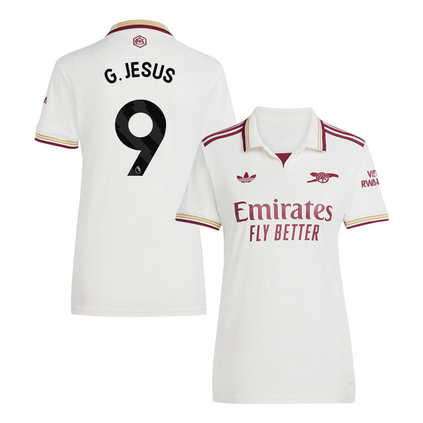 Gabriel Jesus 9 Arsenal 25/26 Third Women Jersey - White