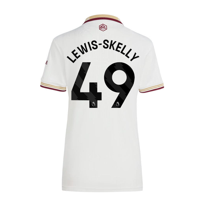 Myles Lewis-Skelly 49 Arsenal 25/26 Third Women Jersey - White