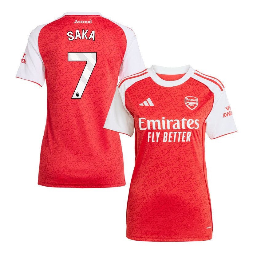 Bukayo Saka 7 Arsenal 25/26 Home Women Jersey - Red/White
