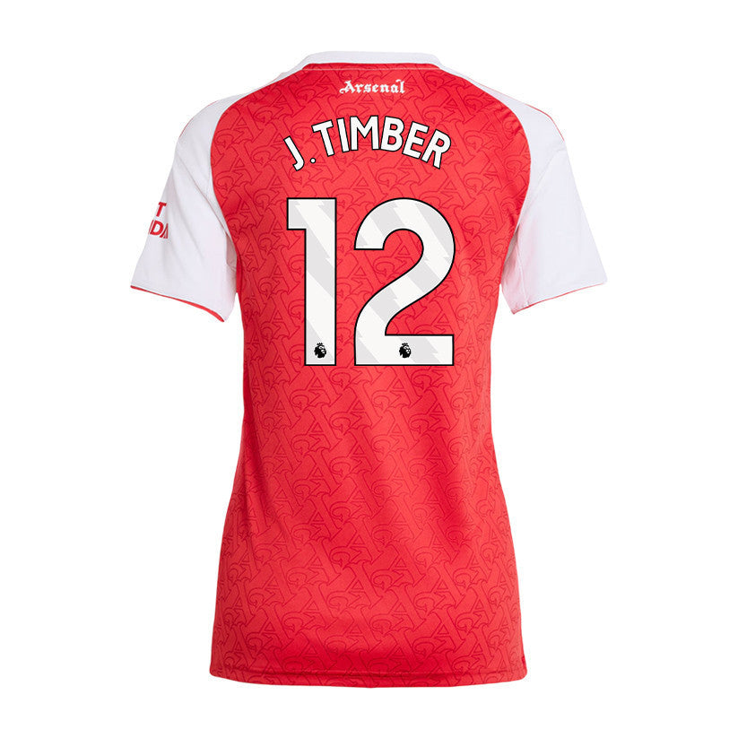 Jurriën Timber 12 Arsenal 25/26 Home Women Jersey - Red/White