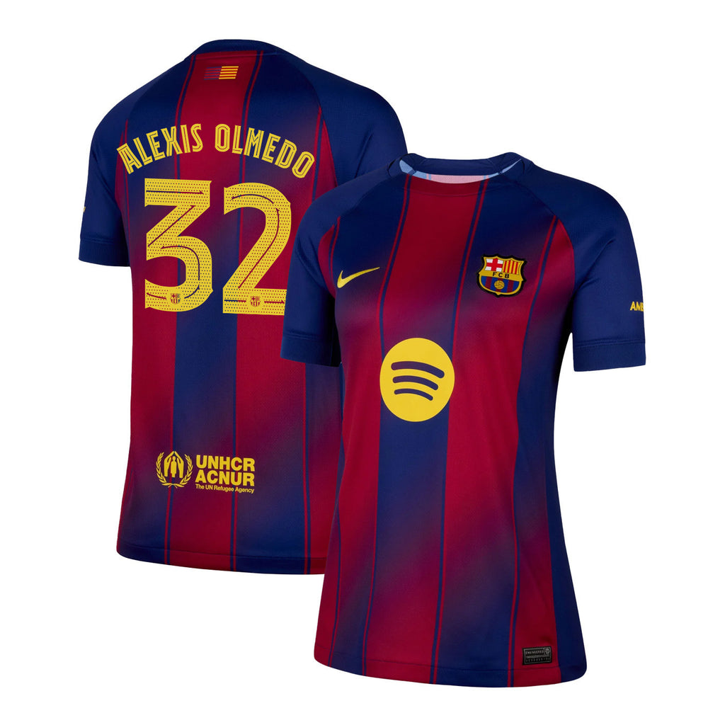 Alexis Olmedo 32 Barcelona 25/26 Home Women Jersey - Navy