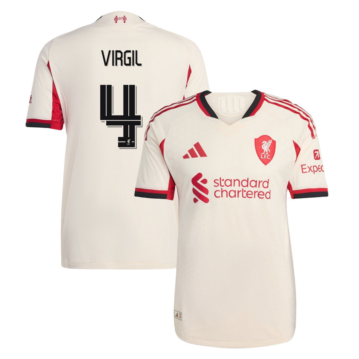 Virgil van Dijk 4 Liverpool 25/26 Away Women Jersey - Off-white