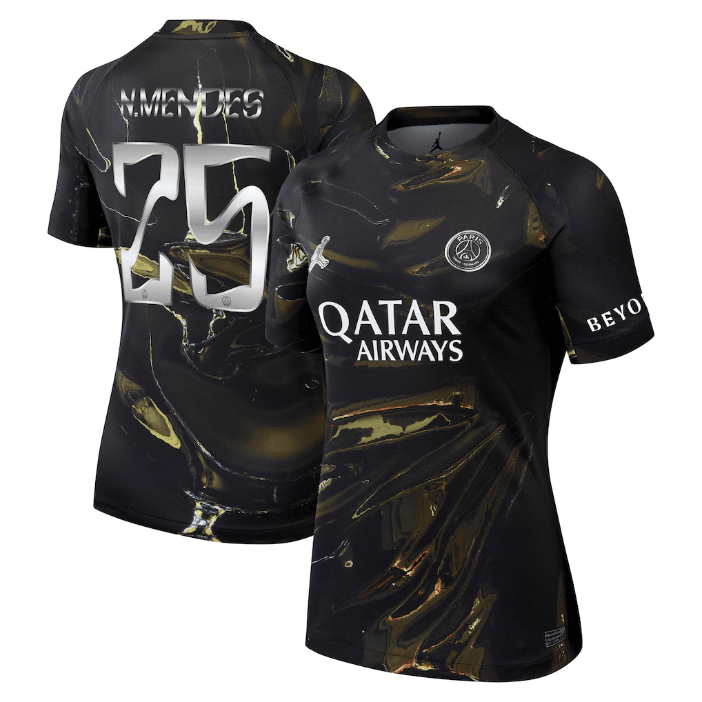 N.Mendes 25 Paris Saint-Germain Jordan Night Edition 2025/26 Cup Printing Jersey - Women