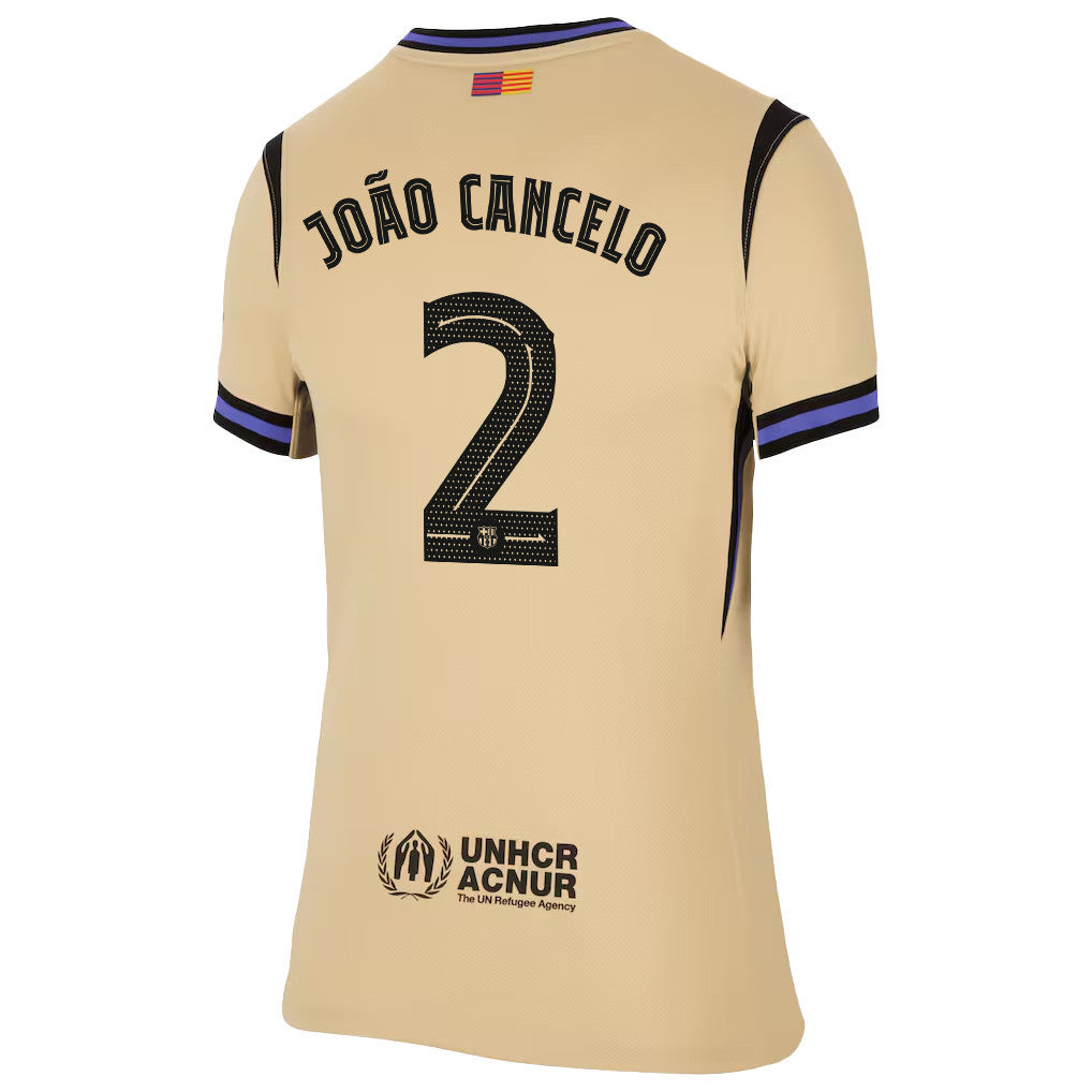 João Cancelo 2 Barcelona 25/26 Away Women Jersey - Yellow