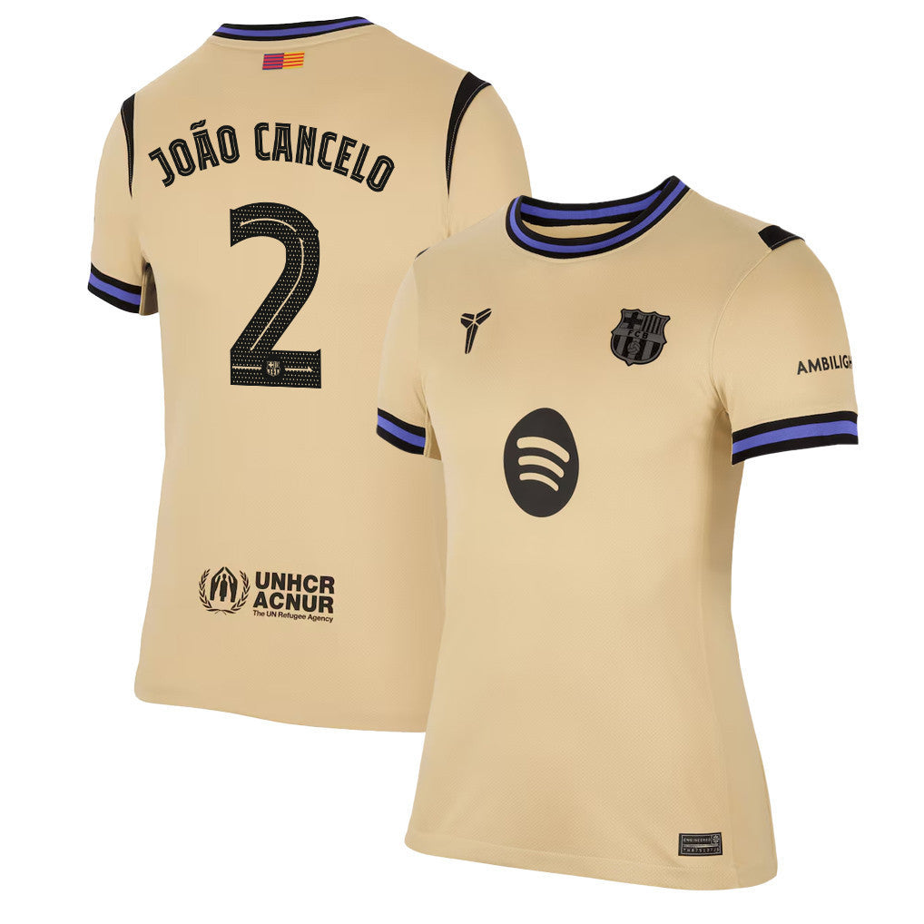 João Cancelo 2 Barcelona 25/26 Away Women Jersey - Yellow