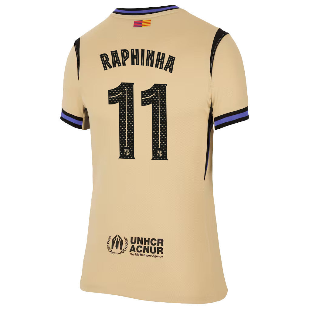 Raphinha 11 Barcelona 25/26 Away Women Jersey - Yellow