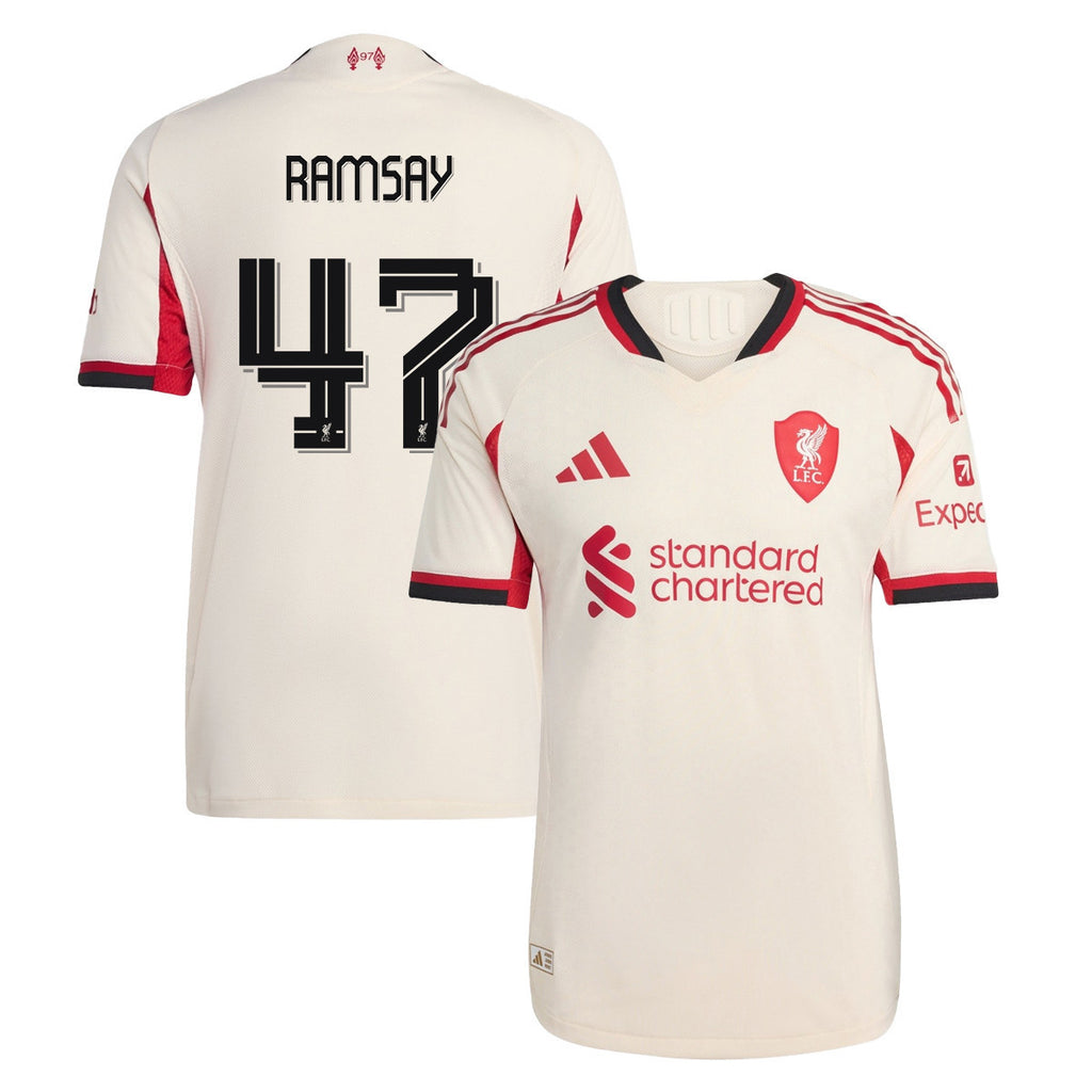 Calvin Ramsay 47 Liverpool 25/26 Away Women Jersey - Off-white
