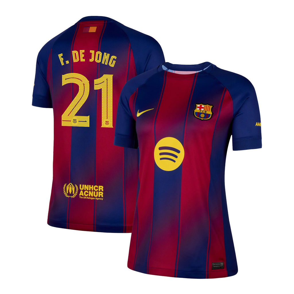 Frenkie de Jong 21 Barcelona 25/26 Home Women Jersey - Navy