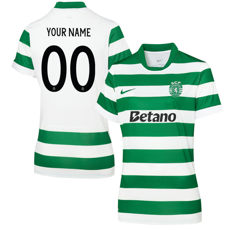 Sporting CP 25/26 Personalized Home Women Jersey - Green/White