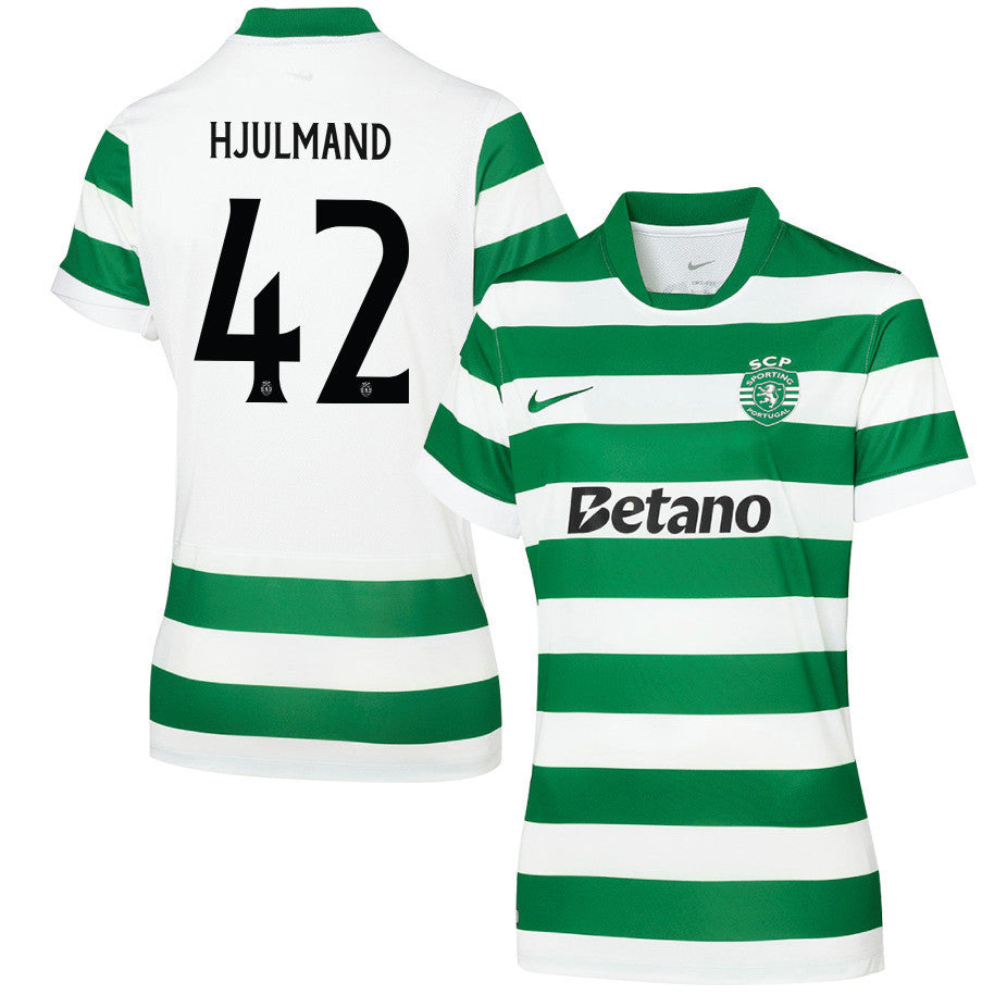 Morten Hjulmand 42 Sporting CP 25/26 Home Women Jersey - Green/White