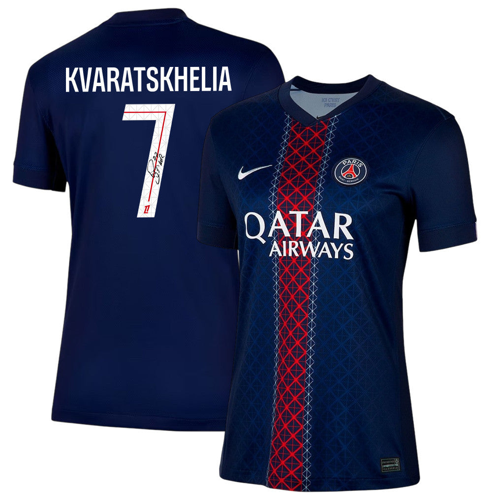Khvicha Kvaratskhelia 7 Signature Paris Saint-Germain 25/26 Home Women Jersey - Navy