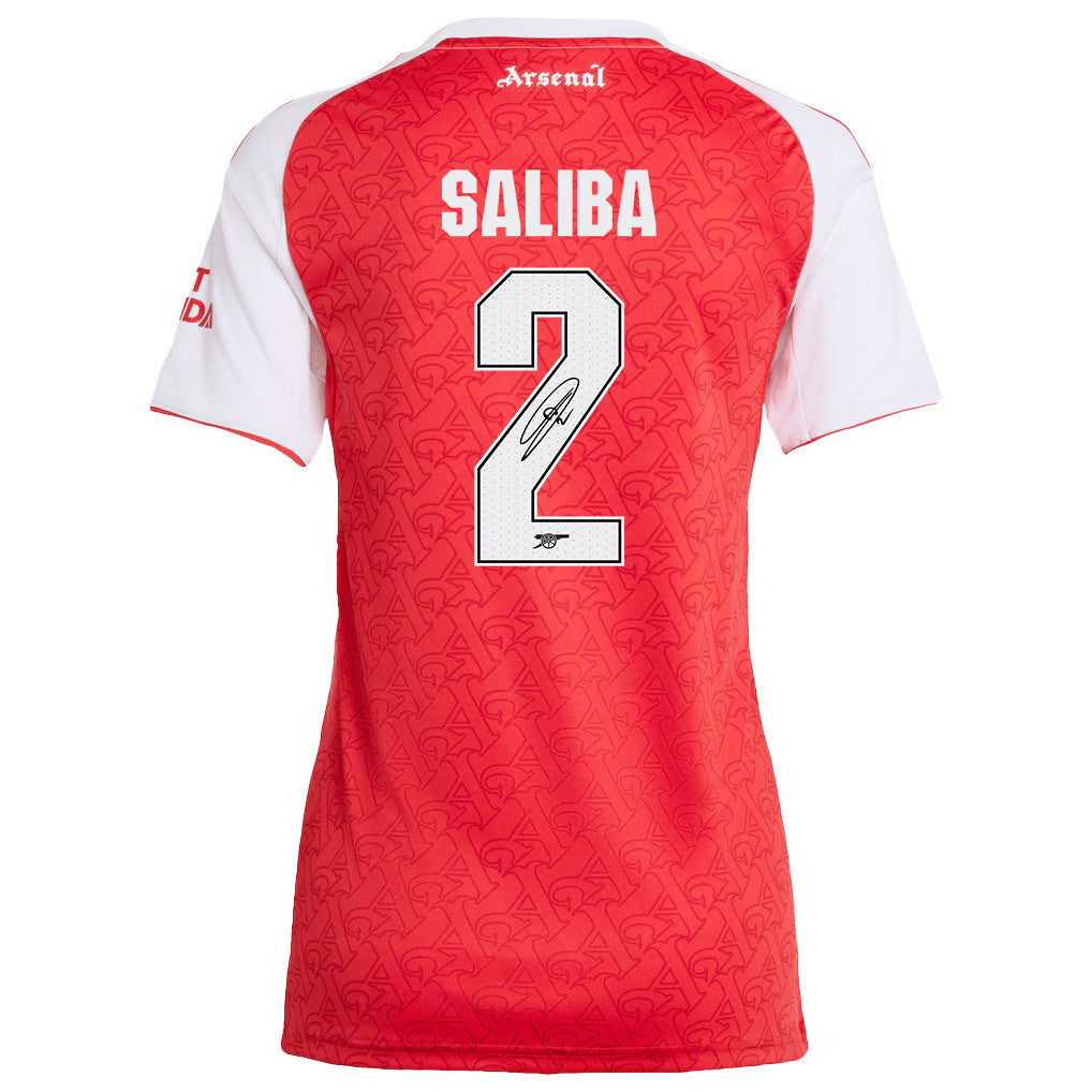 William Saliba 2 Signature Arsenal 25/26 Home Women Jersey - White/Red