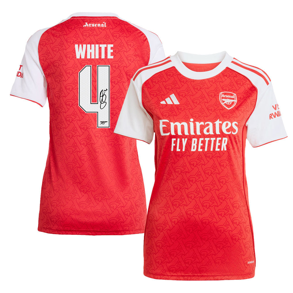 Ben White 4 Signature Arsenal 25/26 Home Women Jersey - White/Red