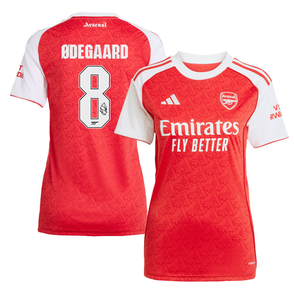 Martin Ødegaard 8 Signature Arsenal 25/26 Home Women Jersey - White/Red