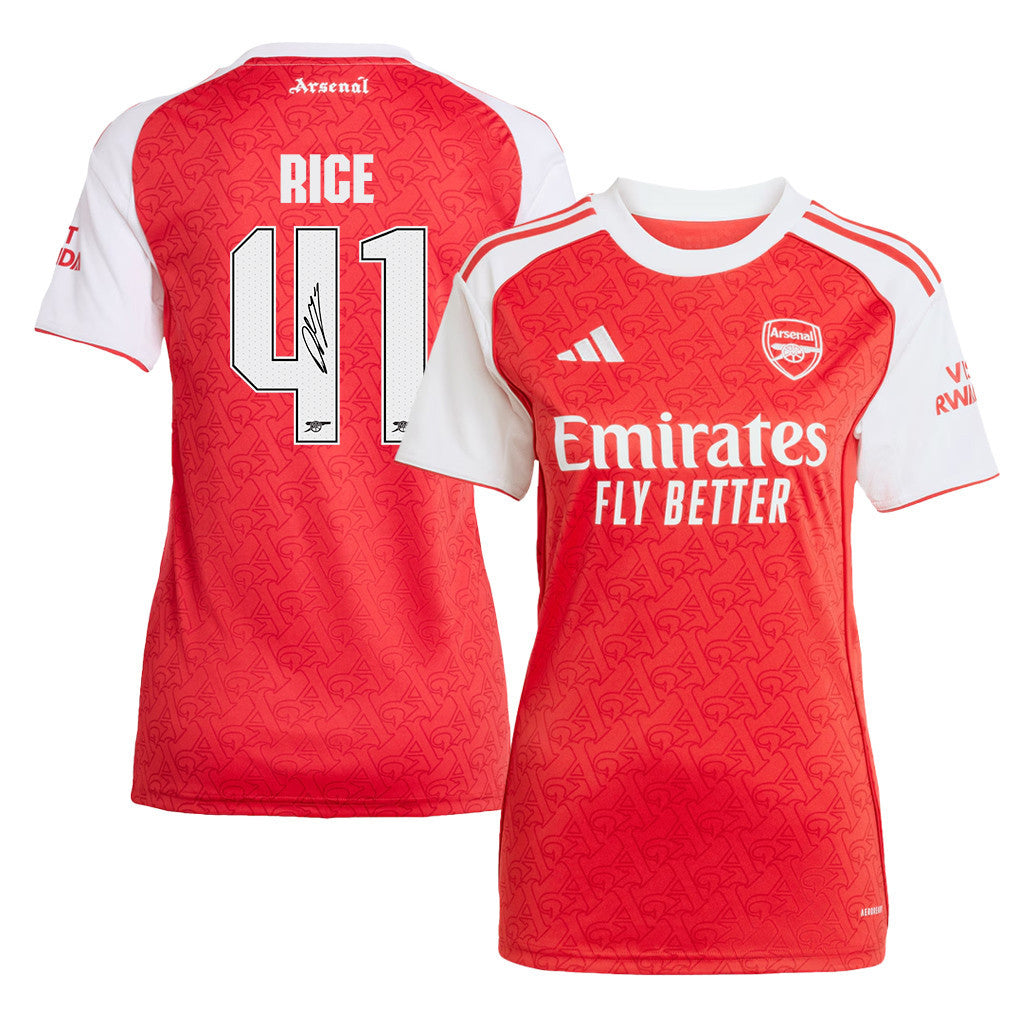 Declan Rice 41 Signature Arsenal 25/26 Home Women Jersey - White/Red