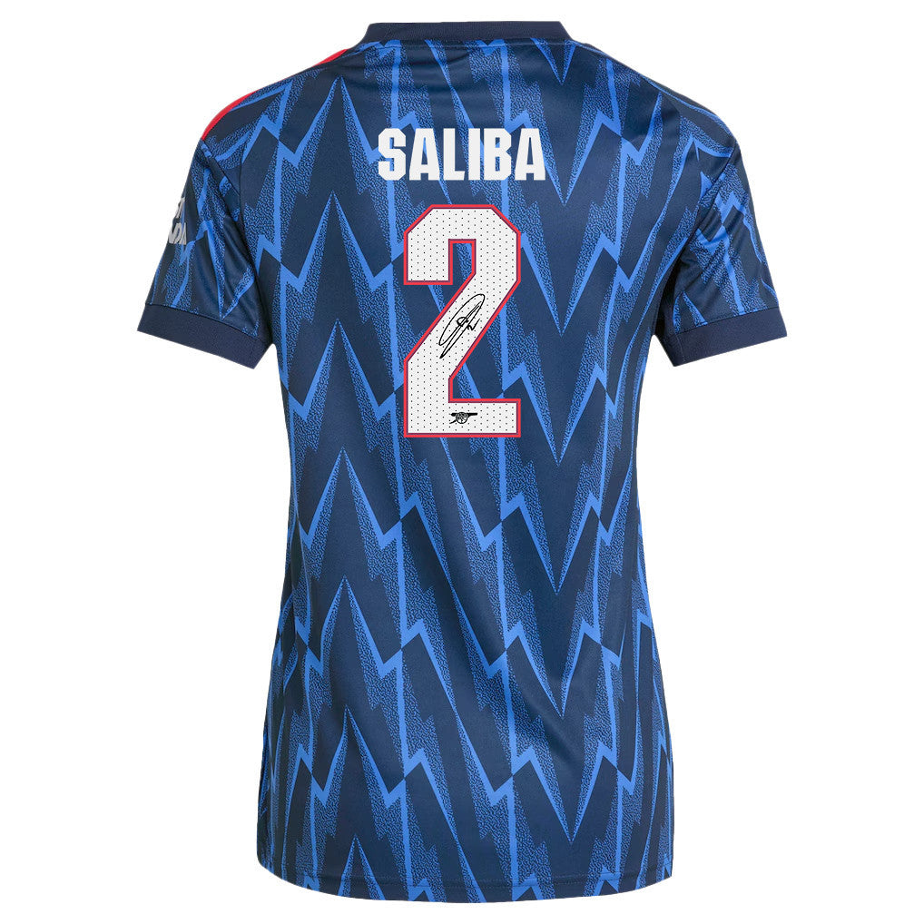 William Saliba 2 Signature Arsenal 25/26 Away Women Jersey - Navy Blue