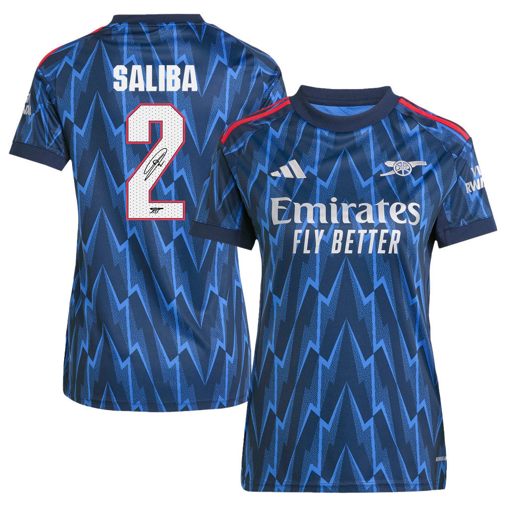 William Saliba 2 Signature Arsenal 25/26 Away Women Jersey - Navy Blue