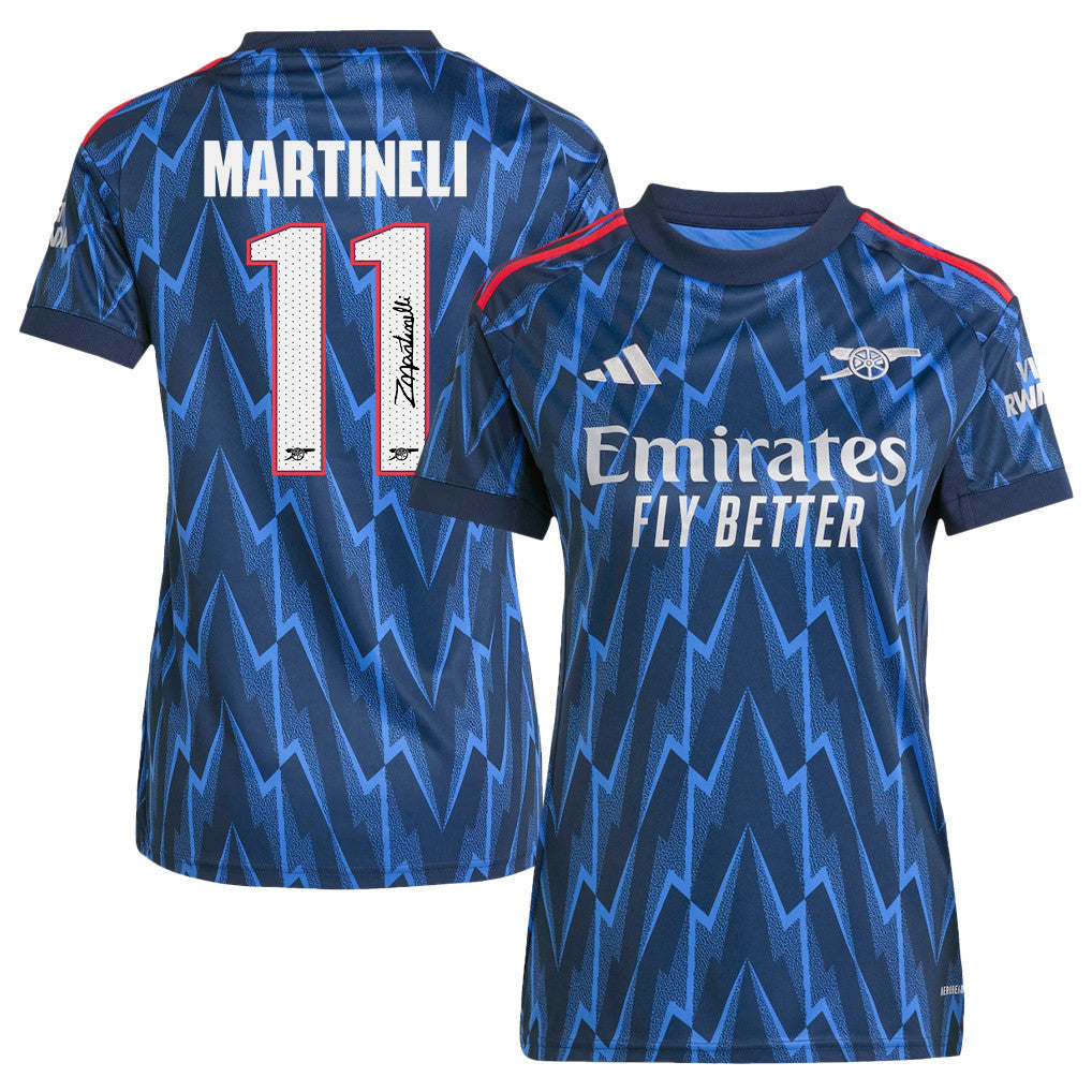 Gabriel Martinelli 11 Signature Arsenal 25/26 Away Women Jersey - Navy Blue