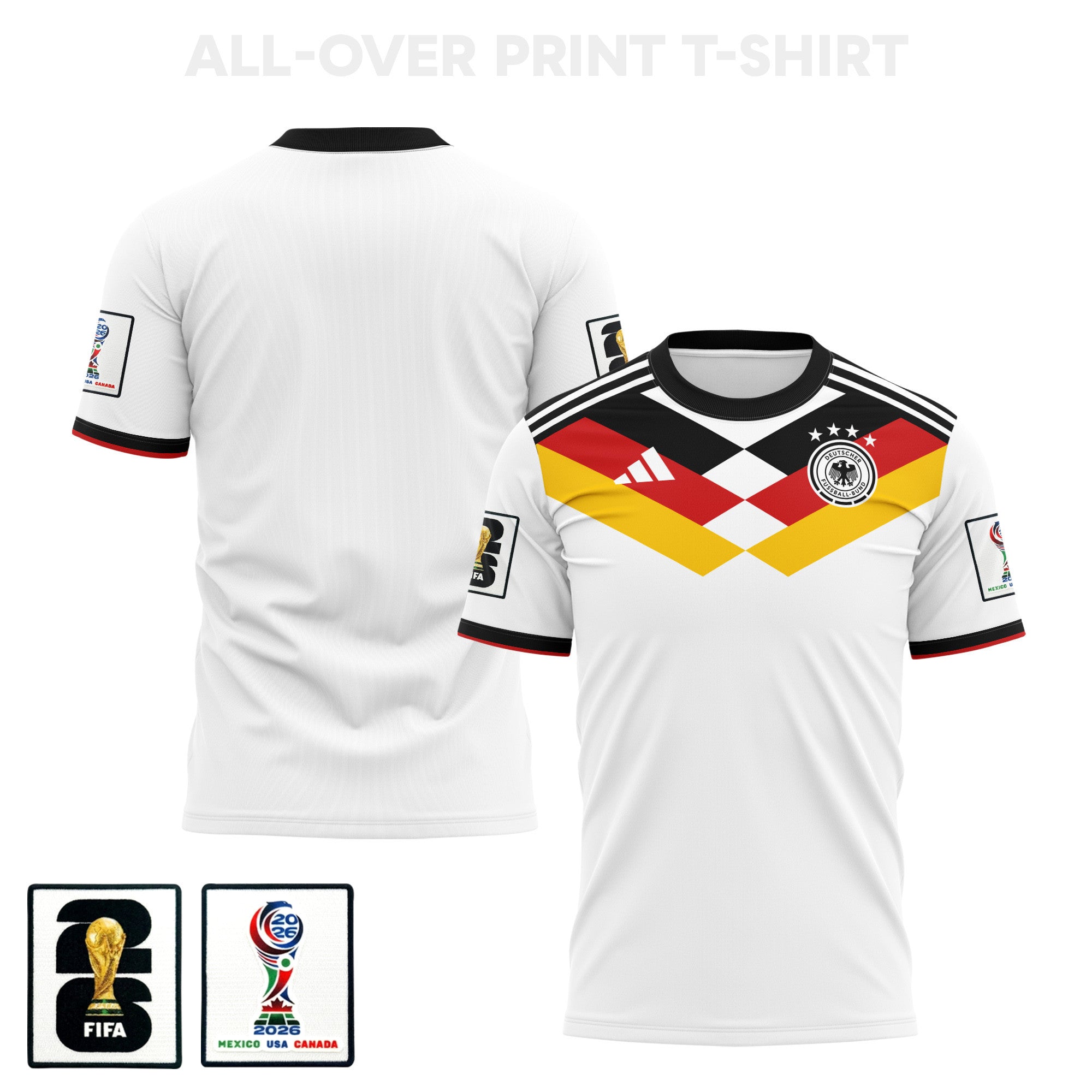 Germany 2026 Home 3D T-Shirt Fully Printed – Unisex, White