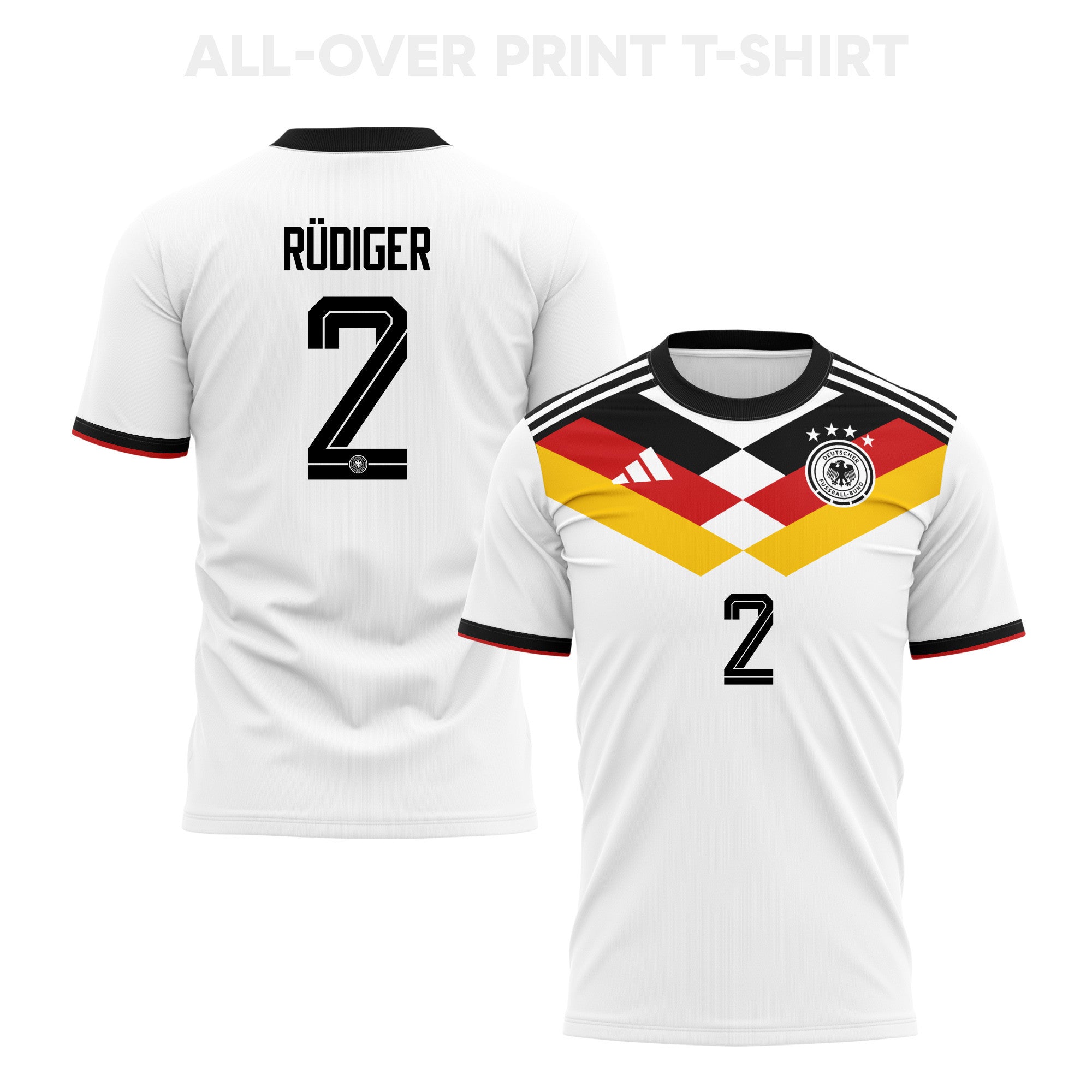Antonio Rüdiger Germany 2026 Home 3D T-Shirt Fully Printed – Unisex, White