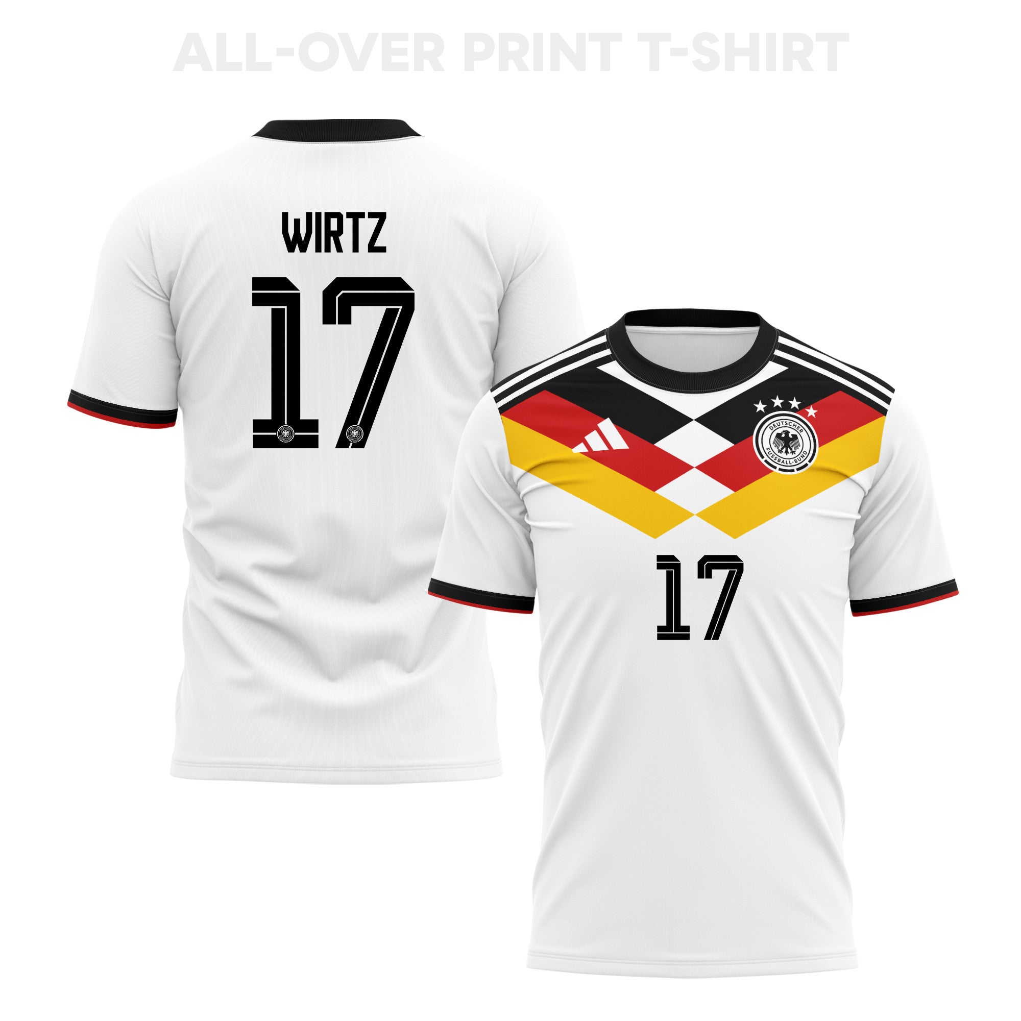Florian Wirtz 17 Germany 2026 Home 3D T-Shirt Fully Printed – Unisex, White