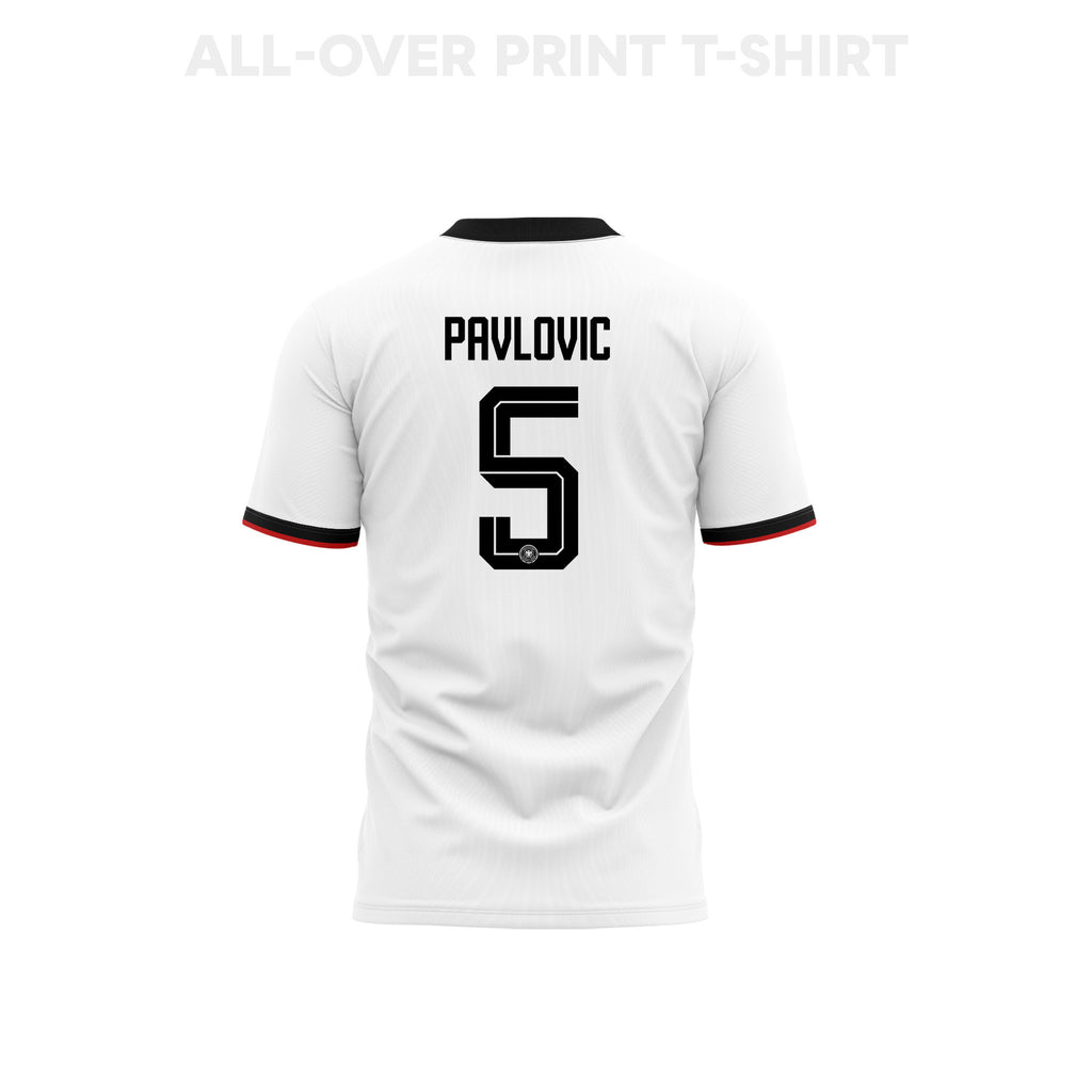 Aleksandar Pavlović 5 Germany 2026 Home 3D T-Shirt Fully Printed – Unisex, White