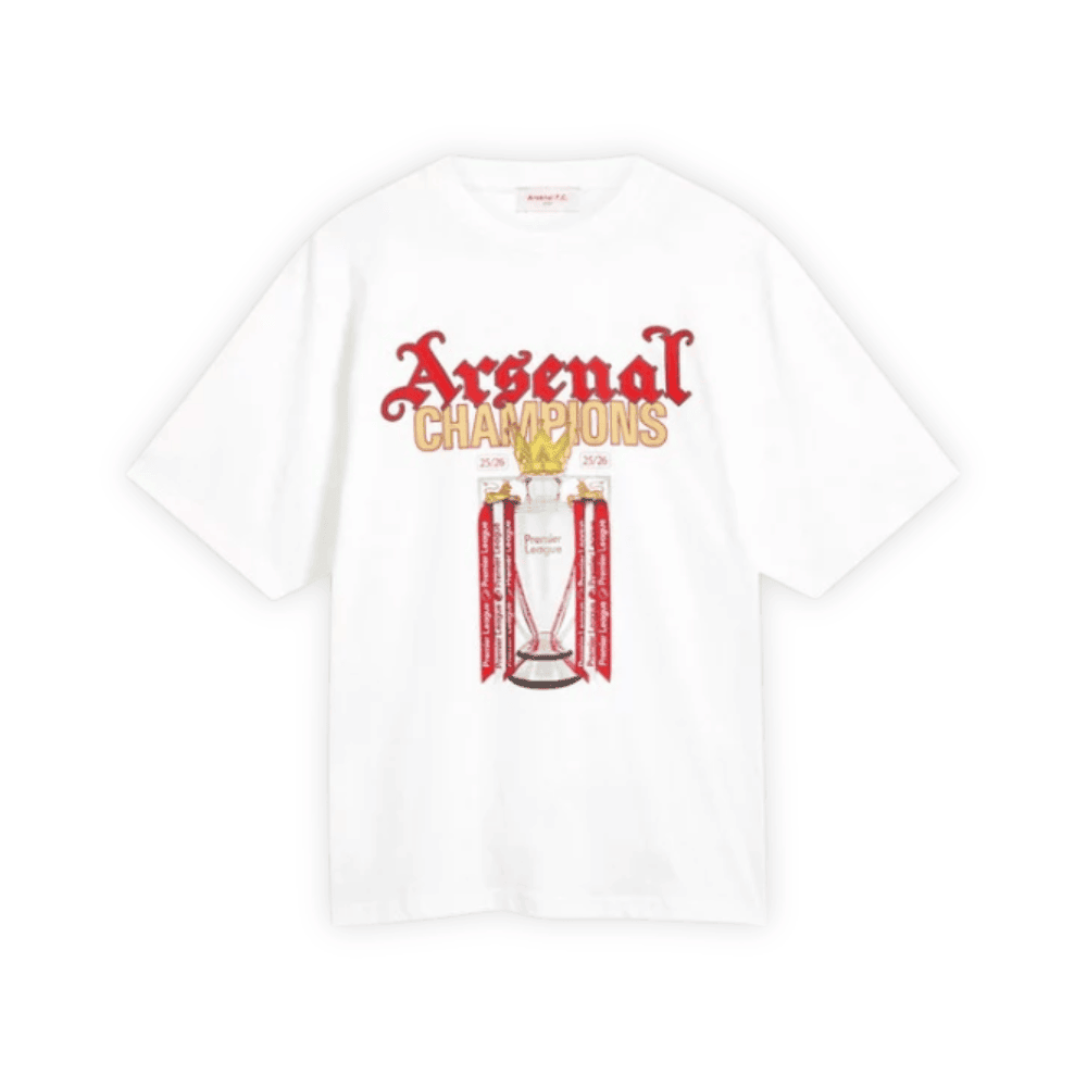 Arsenal Premier League Champions 25/26 Crew T-Shirt - White