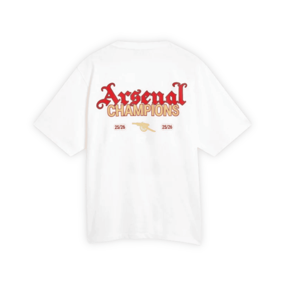 Arsenal Premier League Champions 25/26 Crew T-Shirt - White