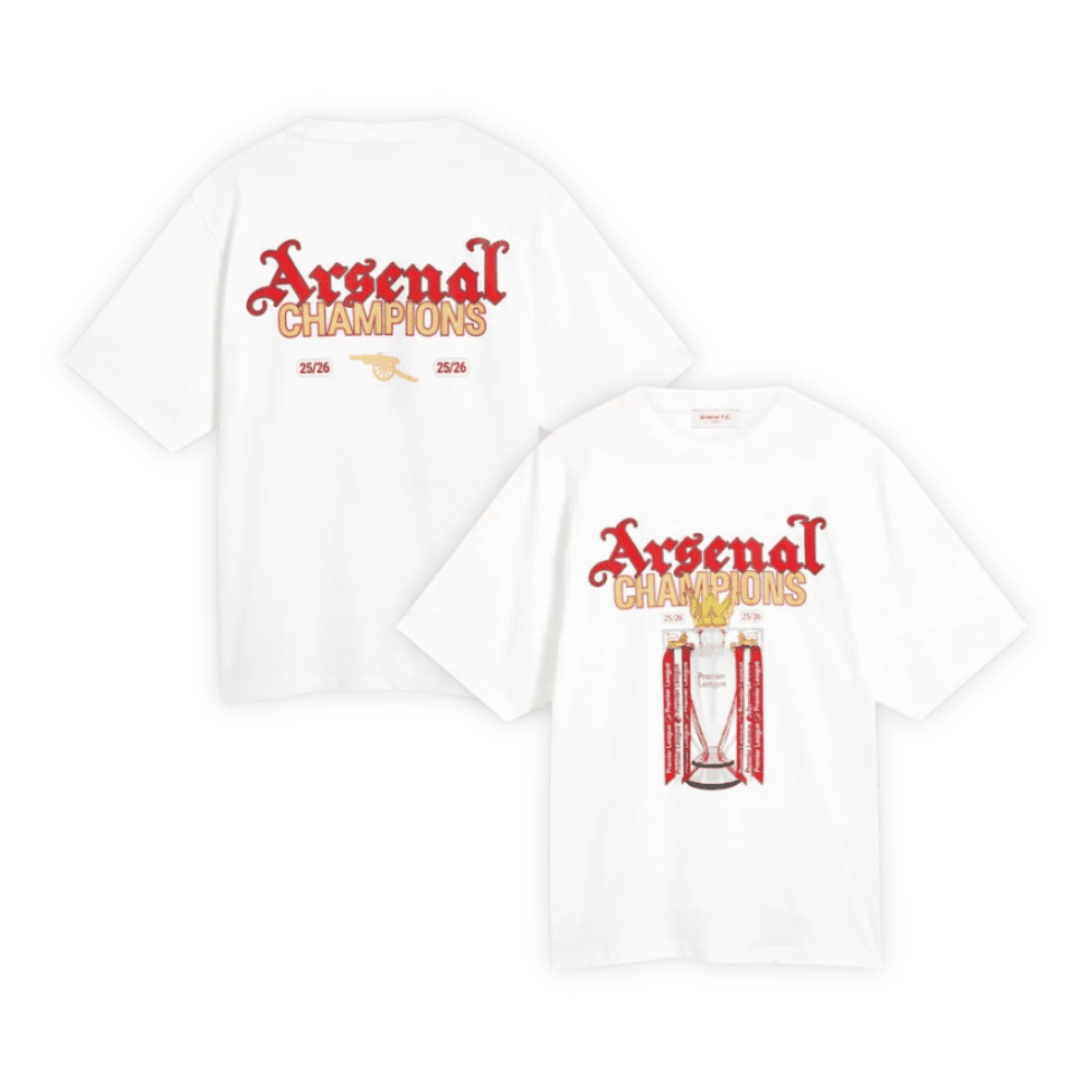 Arsenal Premier League Champions 25/26 Crew T-Shirt - White