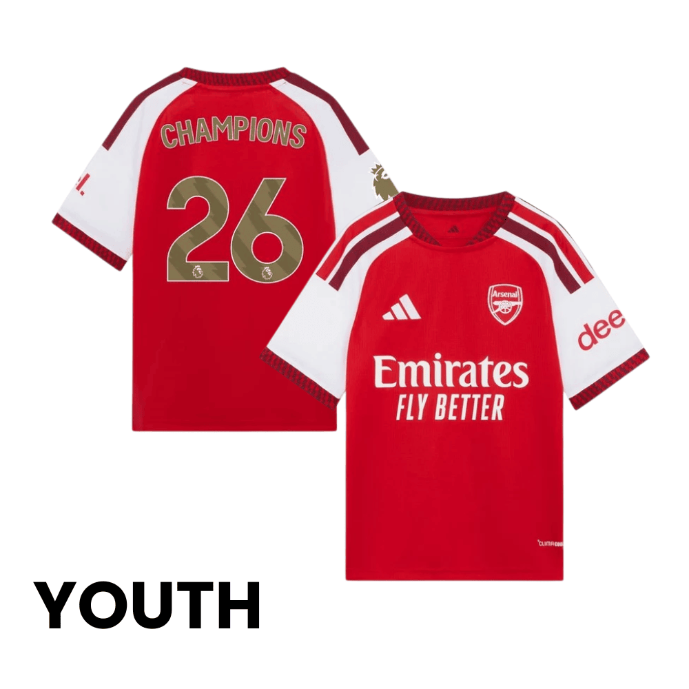 Arsenal 2026/27 Premier League Champions Home Jersey - YOUTH, Red