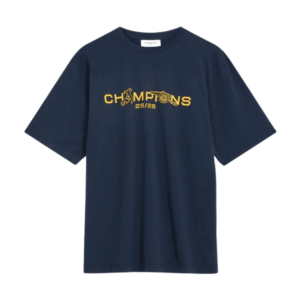 Arsenal Champions Squad 25/26 Crew T-Shirt - Navy