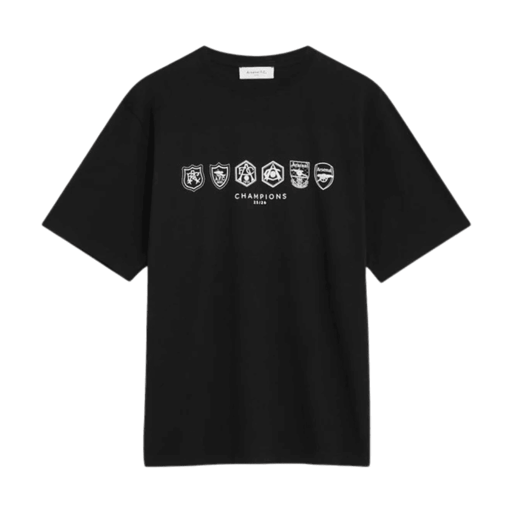Arsenal Where We Belong 25/26 Crew T-Shirt - Black